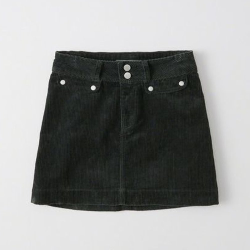 EUC Abercrombie Corduroy Button Green Skirt